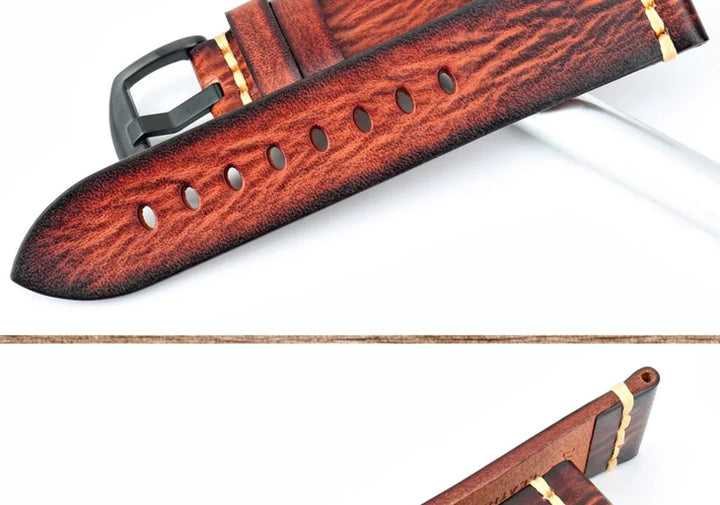 Handmade Vintage Leather Watch Strap 18–24mm – MAIKES