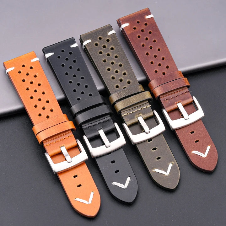 Vintage Oil Wax Leather Watch Strap for Samsung Galaxy Watch 3/4