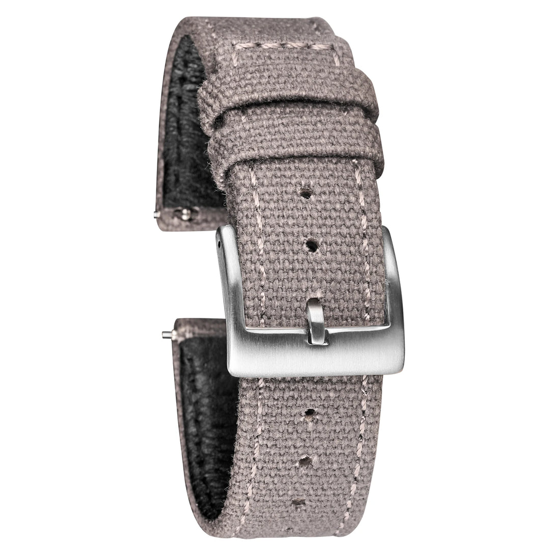 Hemsut Grey Canvas Quick-Release Watch Strap (18-22mm)