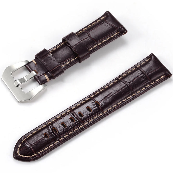Men’s Genuine Leather Watch Band 22–24mm (Top Grain, High Quality)