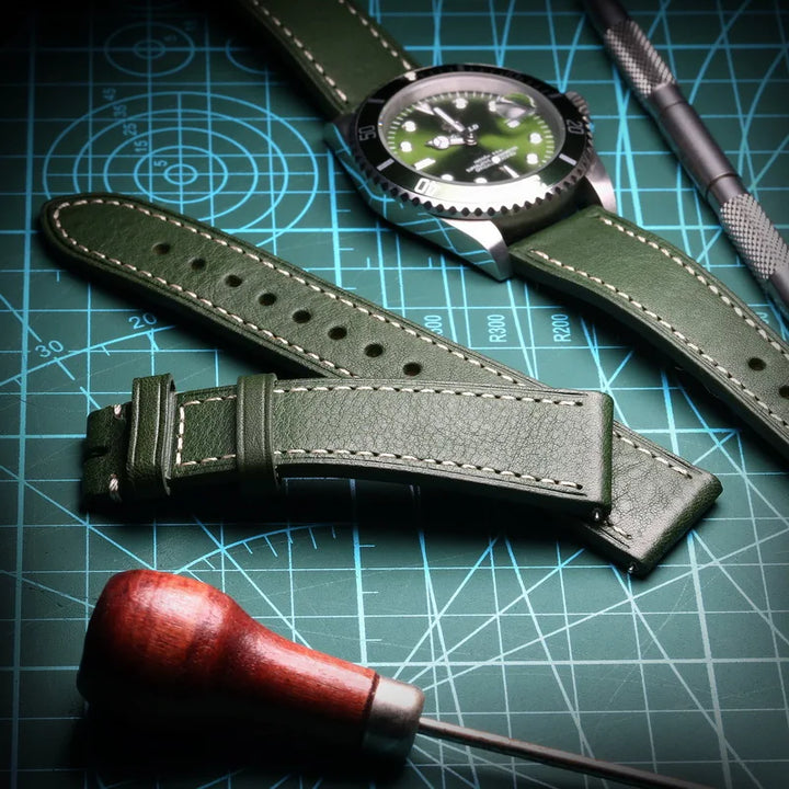 HEMSUT Italy Cowhide Leather Watch Strap – 18–22mm Quick Release