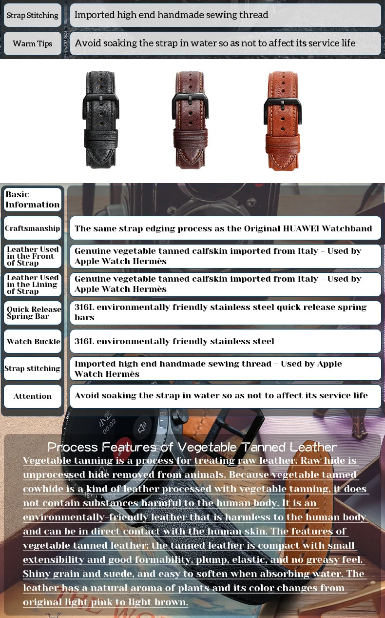 Quick Release Cow Leather Watch Strap 22mm 20mm For Huawei Watch GT 2 Pro Watchbands TISSOT Accessories Watch Band