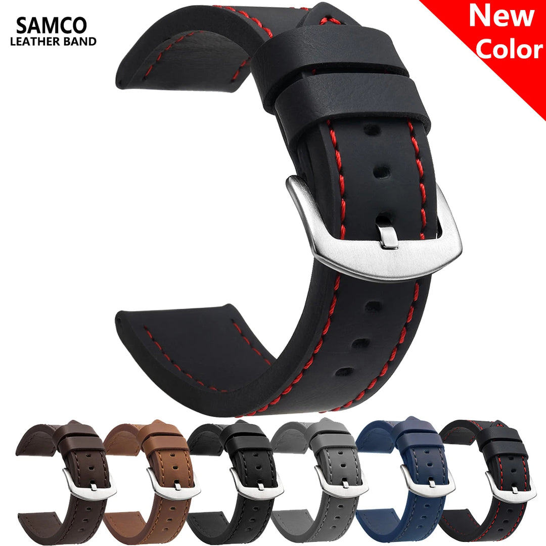 SAMCO Vintage Leather Watch Band 18–24mm