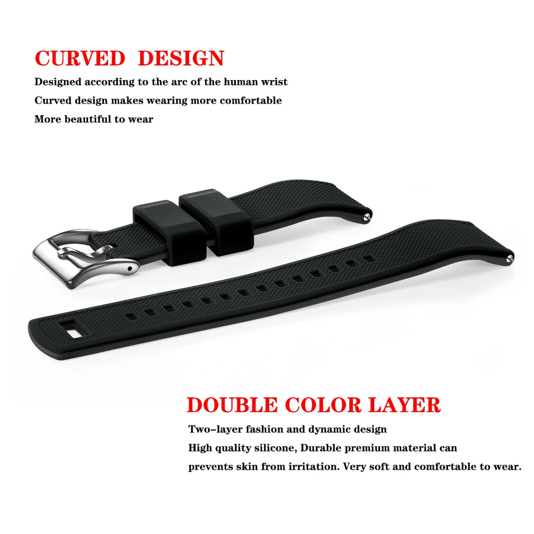 Premium Silicone Quick-Release Watch Band 18/20/22mm