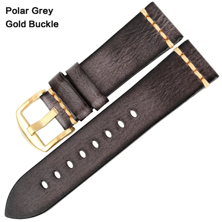 Handmade Vintage Leather Watch Strap 18–24mm – MAIKES