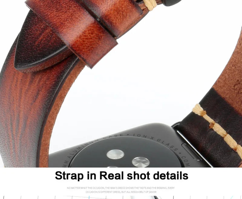 Handmade Leather Strap Watch Band For Apple Watch 45mm 41mm 44mm 42mm 40mm Series 9 8 7 6 SE 5 4 iWatch Bracelet