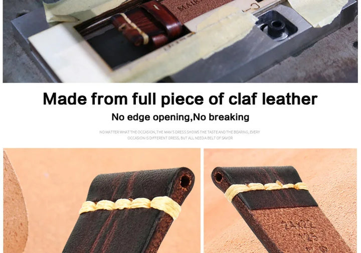 Handmade Vintage Leather Watch Strap 18–24mm – MAIKES