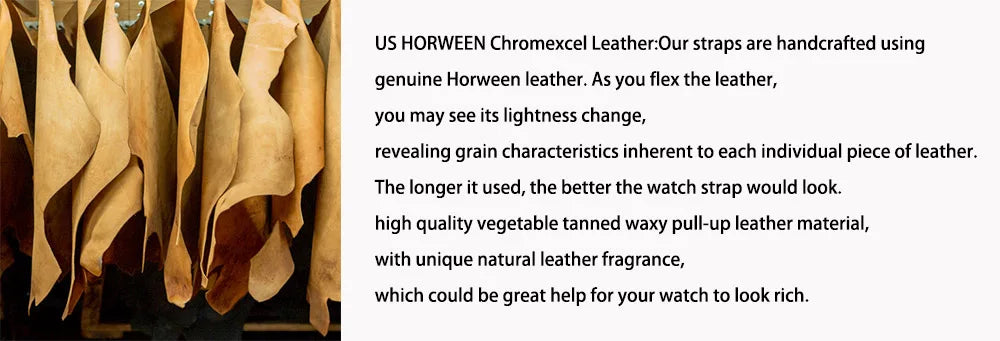 Hemsut Genuine Leather Watch Bands For Men Women Horween Chromexcel Leather Quick Release Handmade Watch Strap 18 19 20 21 22