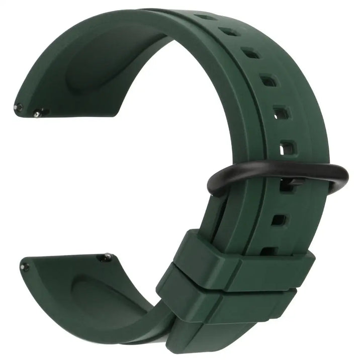 Fluoro Rubber Watch Band 20mm 22mm Green Sport Watch Strap Men Quick Release Watchband For HUAWEI GT Casio Citizen Seiko