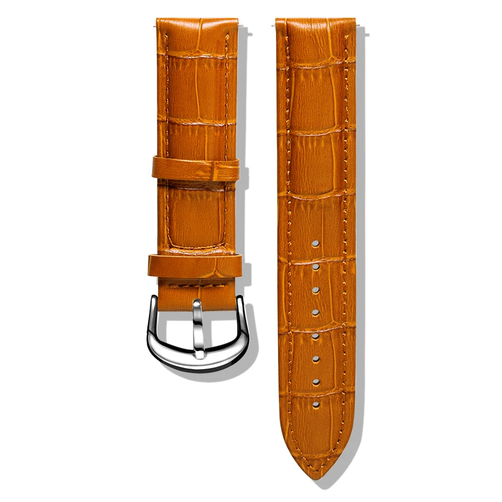 Alligator-Embossed Green Leather Watch Strap 16-22mm