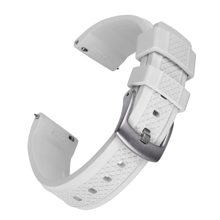 Quality Vulcanized FKM Rubber Watch Strap 20mm 22mm Black Blue Wristband Slide Keeper Ring With Quick Release Sport Watchband