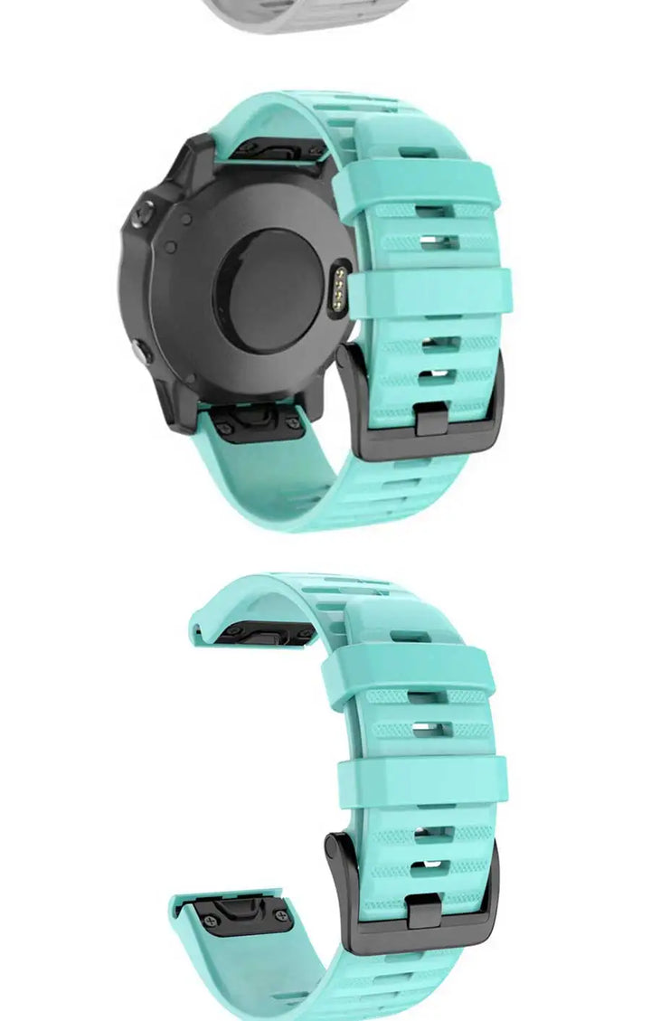 Quick-Release Silicone Sport Strap for Garmin Fenix & Forerunner (20-26mm)