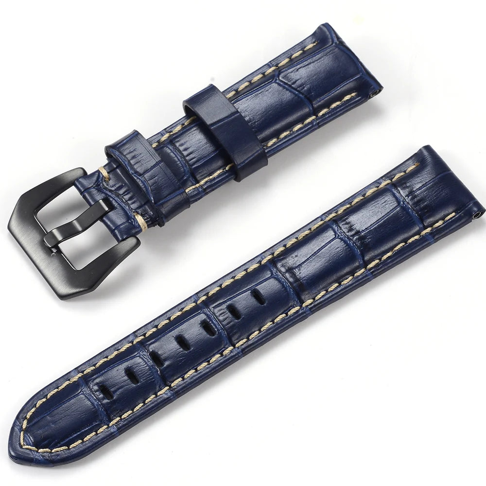 Men’s Genuine Leather Watch Band 22–24mm (Top Grain, High Quality)