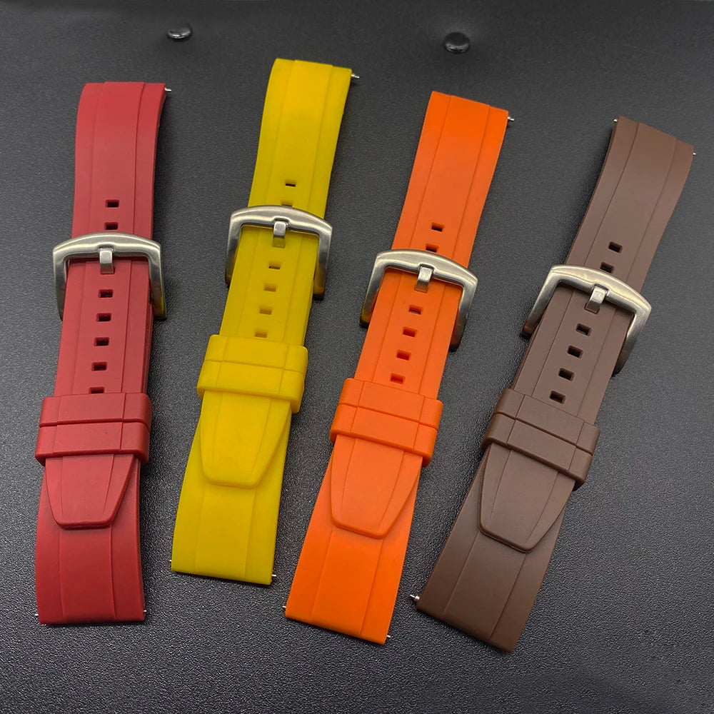 JUELONG Quick Release Watchbands Quality Silicone Rubber Watch Straps 20mm 22mm 24mm Waterproof Diving Men Watches Accessories