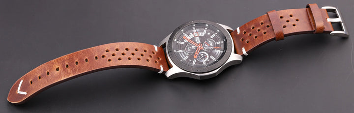 Vintage Oil Wax Leather Watch Strap for Samsung Galaxy Watch 3/4