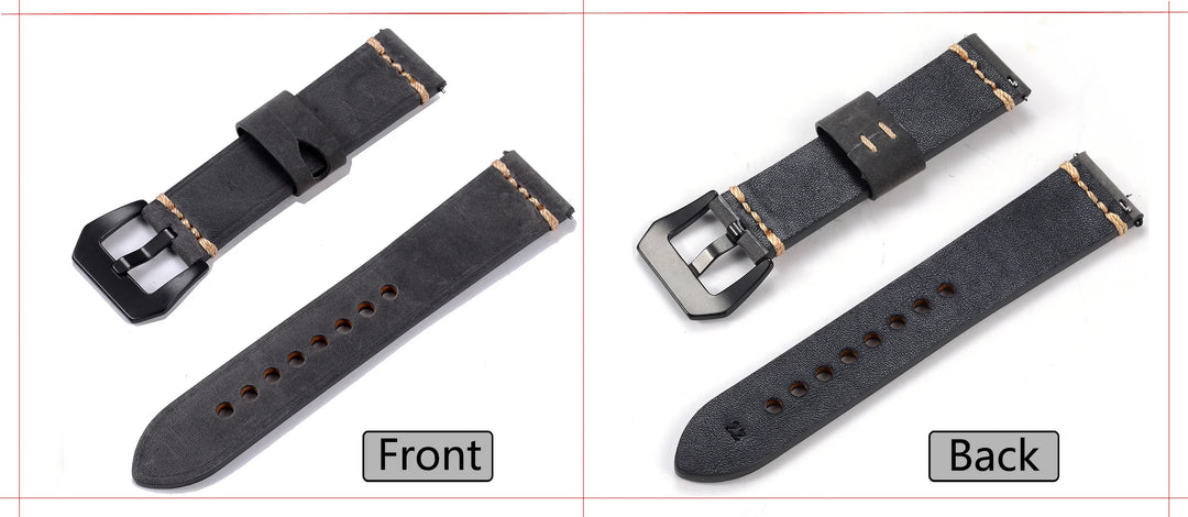 Men’s Genuine Leather Watch Band 22–24mm (Top Grain, High Quality)