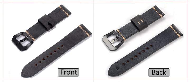 Genuine Leather Quick Release Watch Band 20–22mm for Huawei & Samsung Galaxy 45/46mm