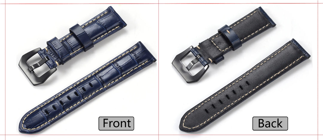 Men’s Genuine Leather Watch Band 22–24mm (Top Grain, High Quality)