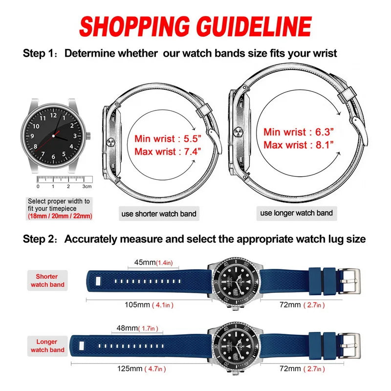 Hemsut Silicone Quick-Release Watch Strap – 18/20/22mm for Galaxy Watch