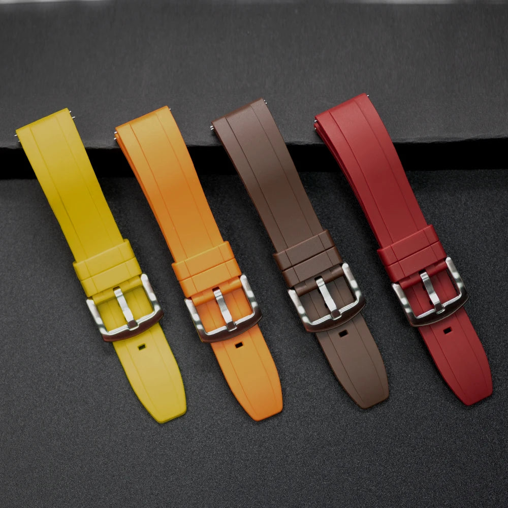 NATOBELT Vulcanized FKM Rubber Strap For Seiko Omega Rolex 20mm 22mm 24mm T-PSIV Silicone Quick Release Watchbands Rubber Strap