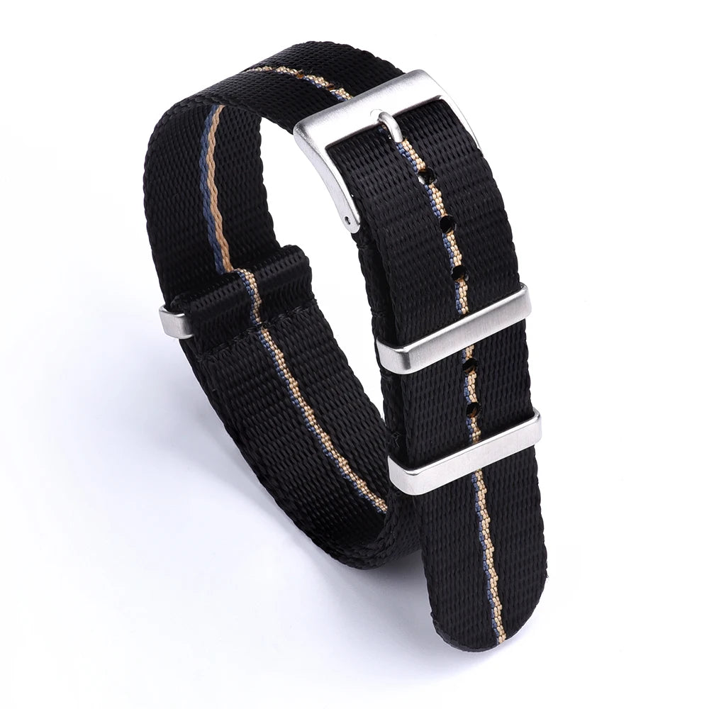 NATOBELT 20–22mm Premium Seatbelt Nylon & Sailcloth Watch Strap – Pin Buckle for Men’s Watches