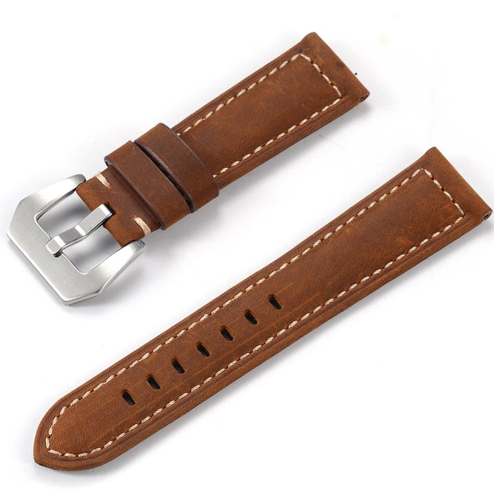Men’s Genuine Leather Watch Band 22–24mm (Top Grain, High Quality)