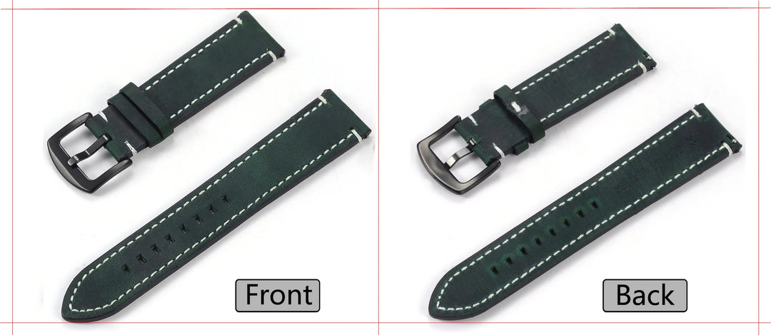 Genuine Leather Quick Release Watch Band 20–22mm for Huawei & Samsung Galaxy 45/46mm