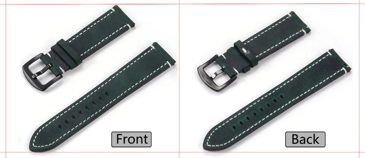Genuine Leather Quick Release Watch Band 20–22mm for Huawei & Samsung Galaxy 45/46mm
