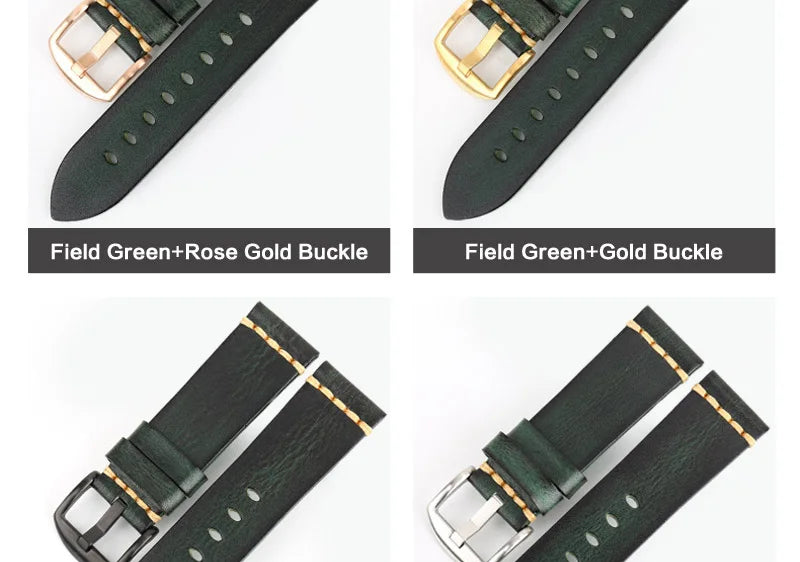 Handmade Vintage Leather Watch Strap 18–24mm – MAIKES