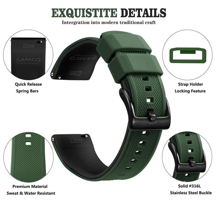 Premium Silicone Quick-Release Watch Band 18/20/22mm