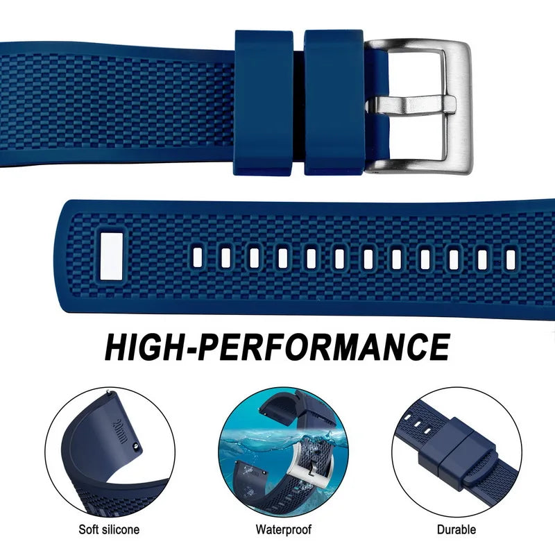 Hemsut Silicone Quick-Release Watch Strap – 18/20/22mm for Galaxy Watch