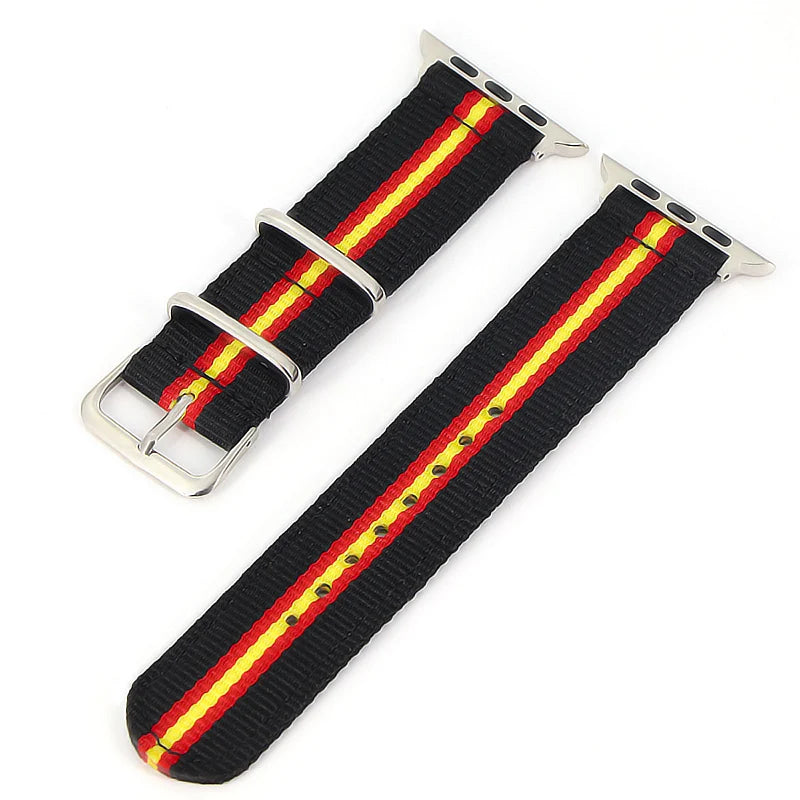 Nylon Watchband for iWatch 4 3 2 1 for Apple Watch Band 38mm 40mm Watch Strap 42mm 44mm Rainbow Wrist Bracelet