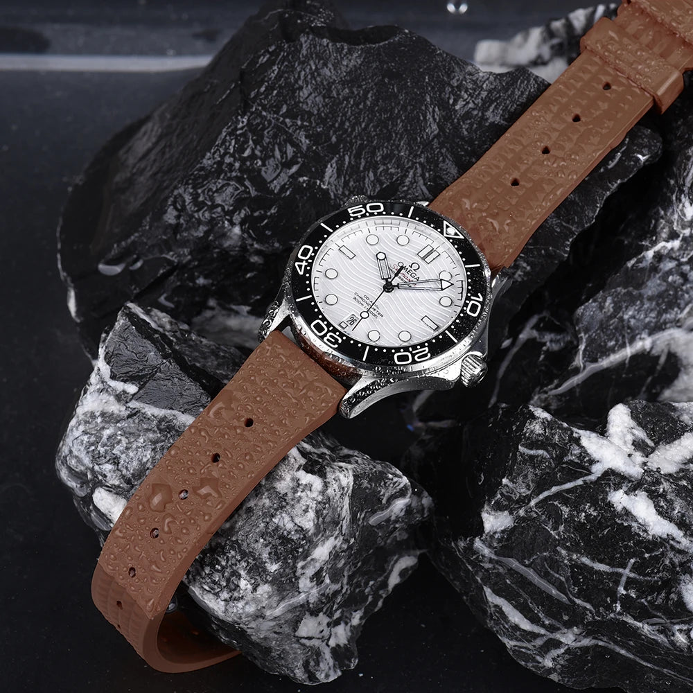 NATOBELT Quality Waffle FKM Rubber Strap 20mm 22mm Sport Quick Release Rubber Watchbands For Men's Diving Watch