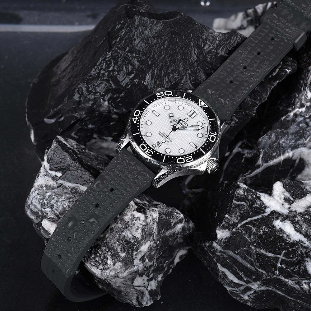 NATOBELT Quality Waffle FKM Rubber Strap 20mm 22mm Sport Quick Release Rubber Watchbands For Men's Diving Watch