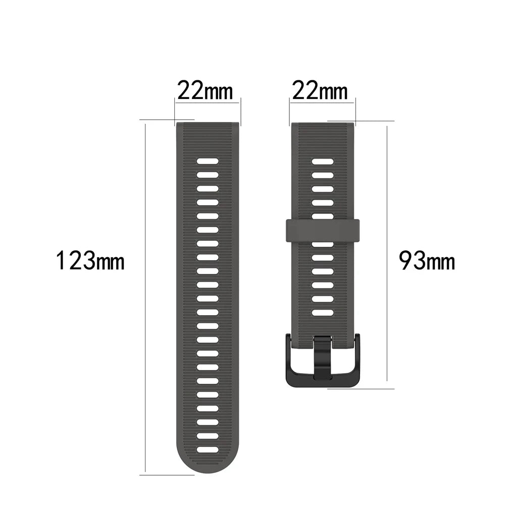 22mm Soft Silicone Strap for Garmin Forerunner & Fenix Series