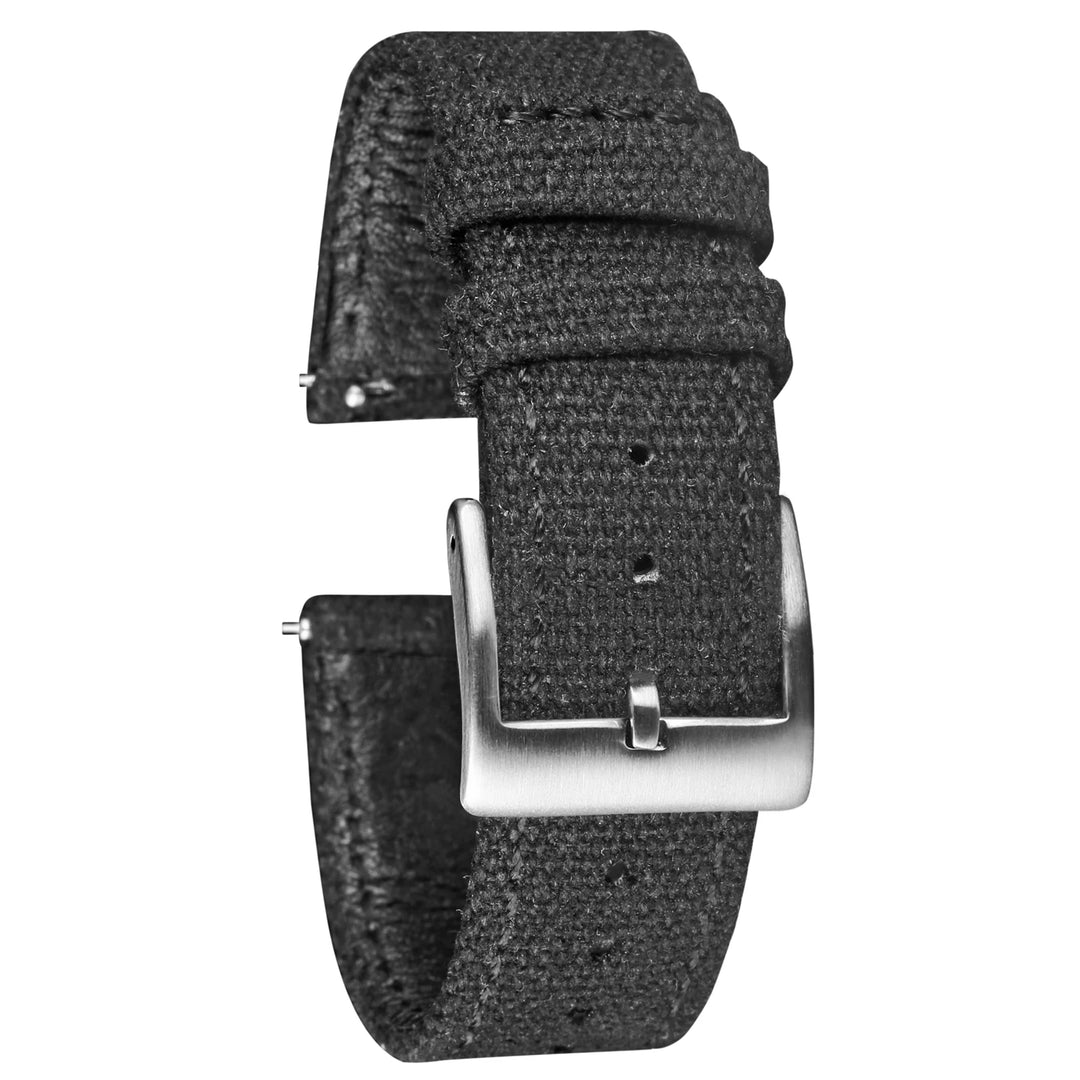 Hemsut Grey Canvas Quick-Release Watch Strap (18-22mm)