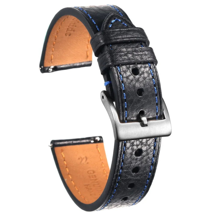 HEMSUT Genuine Cowhide Leather Quick-Release Watch Band (18-22mm)