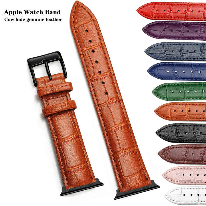 Leather Apple Watch Band (38/42mm, Series 3–6/SE Compatible)