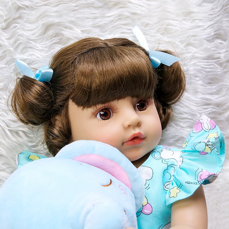55CM NPK Reborn Baby Doll for Toddlers Soft Vinyl Full Body Bebe Bath Toy Realistic Doll for Children