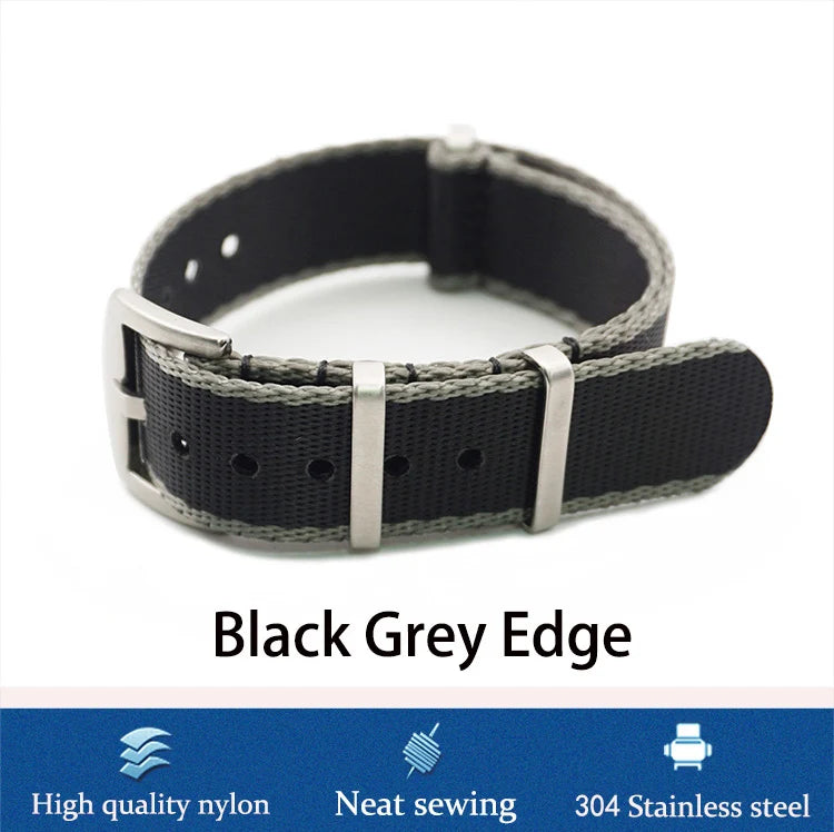 NATOBELT High Quality Army Sports Nylon Seatbelts Sailcloth Strap 20mm 22mm Fabric Nylon Watchbands For 007 Bond