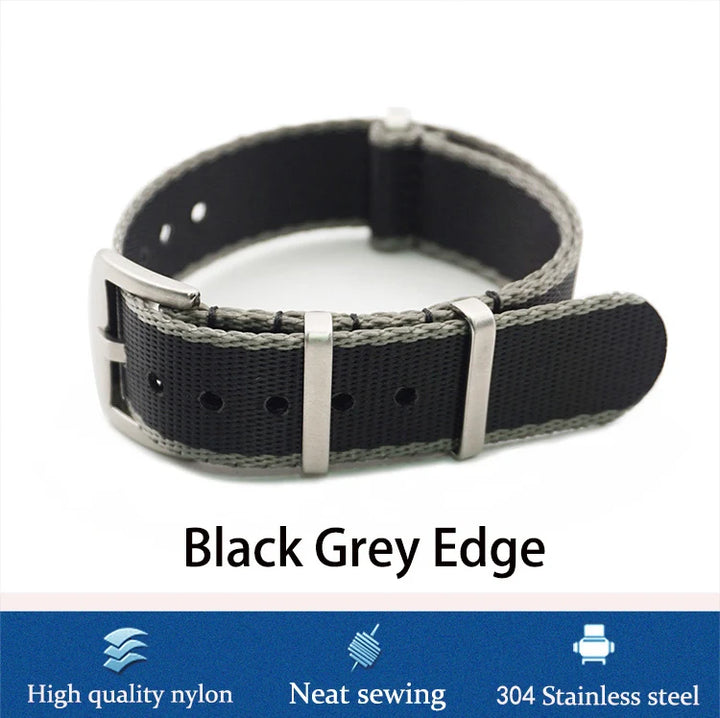 NATOBELT High Quality Army Sports Nylon Seatbelts Sailcloth Strap 20mm 22mm Fabric Nylon Watchbands For 007 Bond