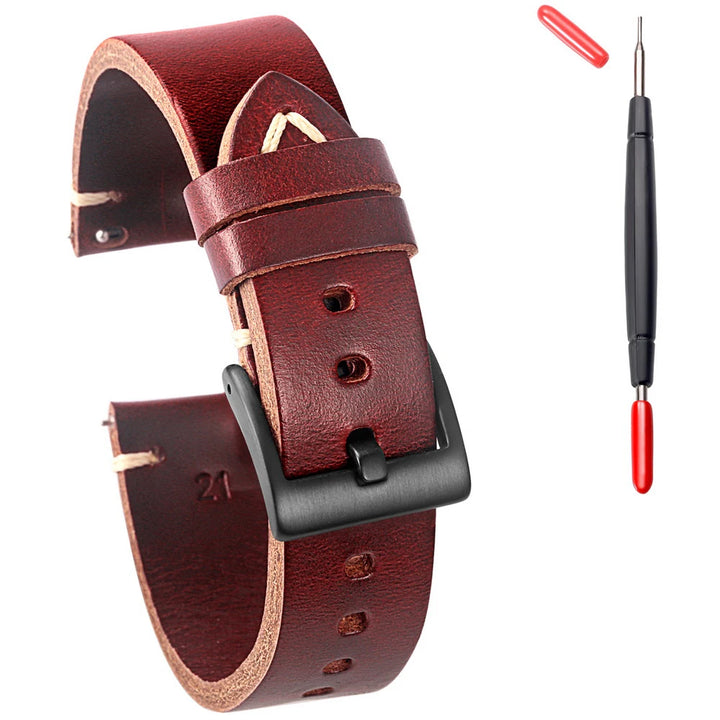 Hemsut Genuine Leather Watch Bands For Men Women Horween Chromexcel Leather Quick Release Handmade Watch Strap 18 19 20 21 22