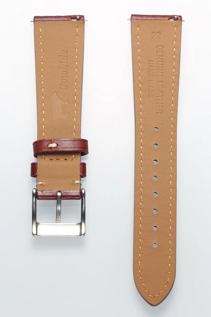 HEMSUT Genuine Cowhide Leather Quick-Release Watch Band (18-22mm)