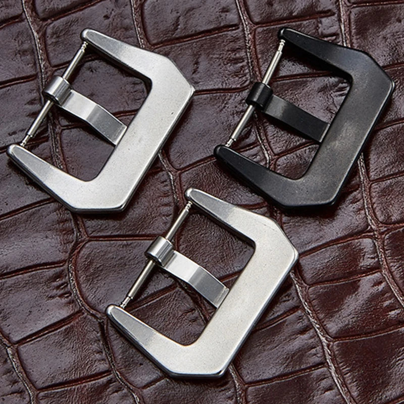 316L Stainless Steel Watch Buckle (16-26mm) – Silver & Black