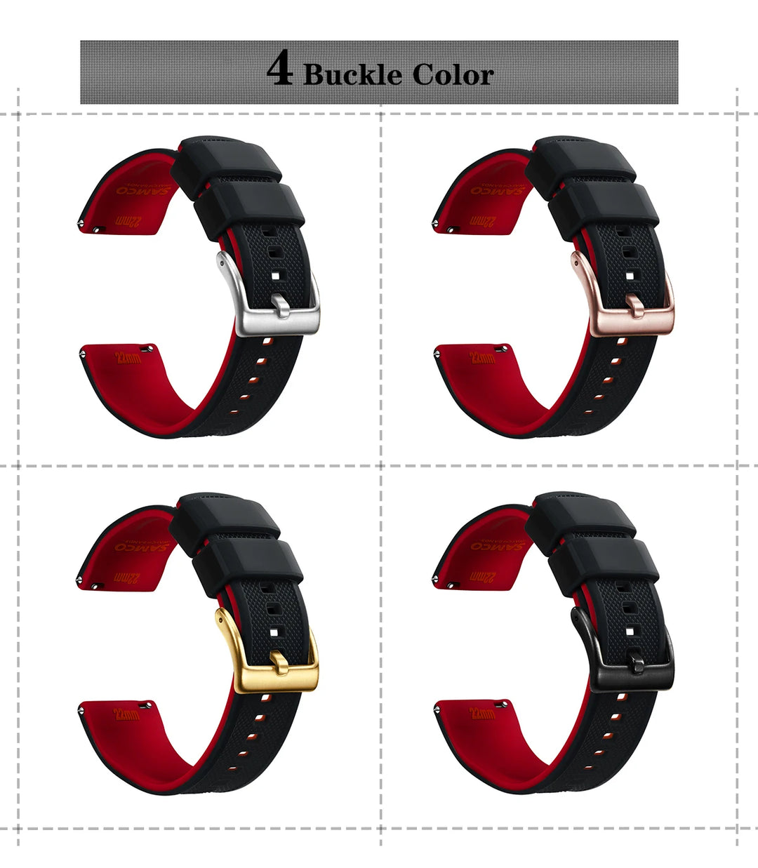 Premium Silicone Quick-Release Watch Band 18/20/22mm