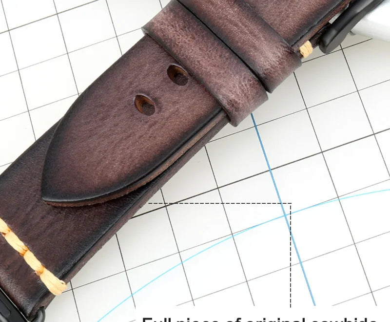 Handmade Leather Strap Watch Band For Apple Watch 45mm 41mm 44mm 42mm 40mm Series 9 8 7 6 SE 5 4 iWatch Bracelet