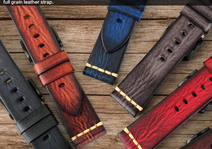 Handmade Vintage Leather Watch Strap 18–24mm – MAIKES