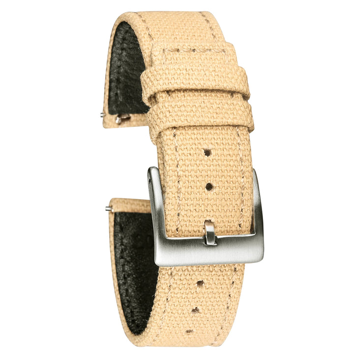 Hemsut Grey Canvas Quick-Release Watch Strap (18-22mm)