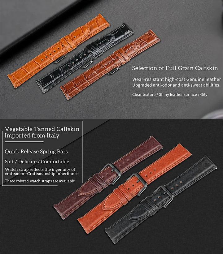 Quick Release Leather Watch Band For Tissot Seiko Longines MIDO Watch Accessories Cow Leather Strap Bracelet Watchband