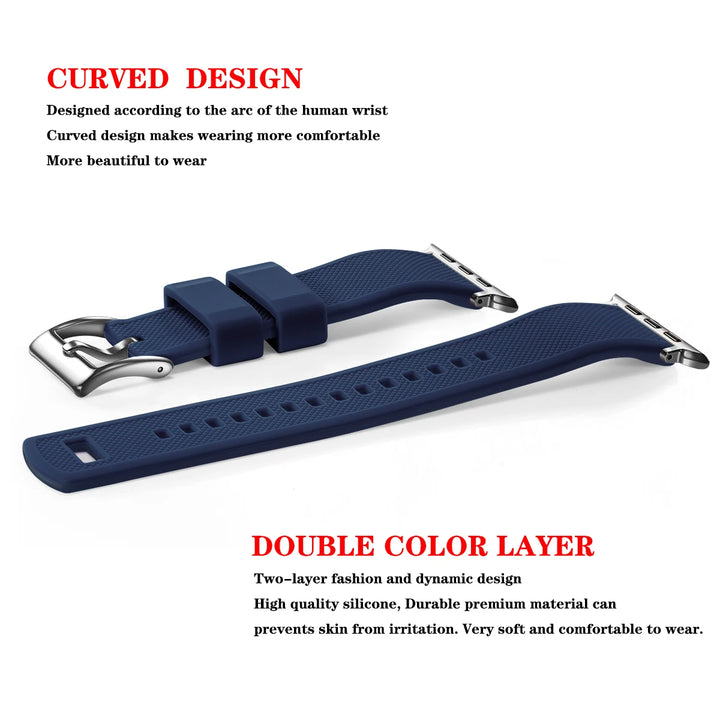New Silicone Rubber Apple Watch Band 38–45mm